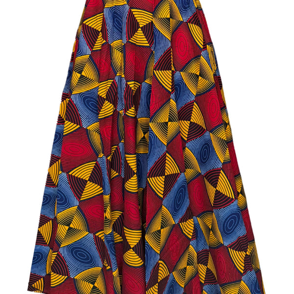 Colorful Black - Long Wax skirt - Kaleidoscope