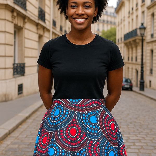 Colorful Black - Jupe midi Wax - Cosmic Dance