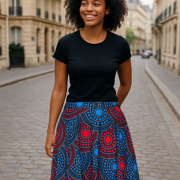 Colorful Black - Long Wax skirt - Cosmic Dance
