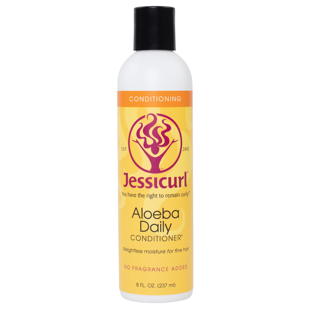 Aloeba Daily Conditioner de Jessicurl est un traitement hydratant pour rendre vos cheveux plus doux et plus faciles à coiffer. Soin quotidien idéal pour cheveux fins