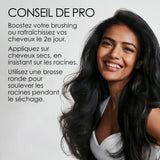 Cette brume légère répare & protège les cheveux tout en facilitant le brushing. Offre un volume modulable, un rebond naturel et une protection contre la chaleur