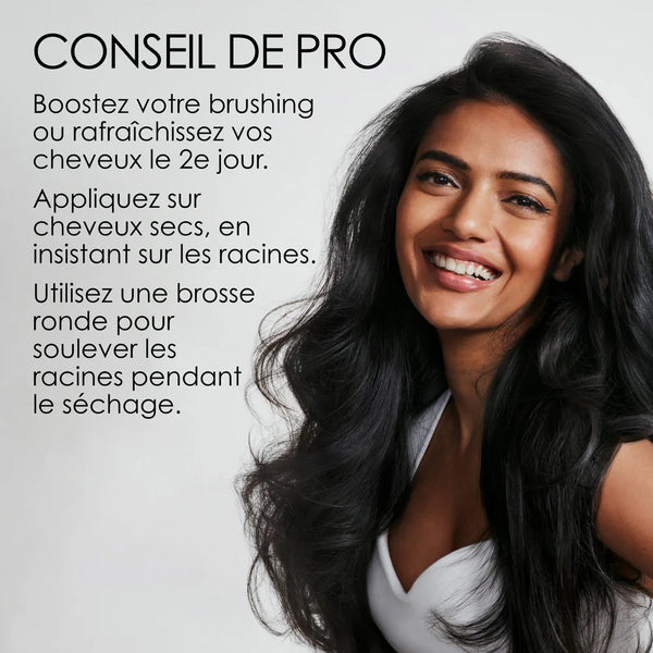 Cette brume légère répare & protège les cheveux tout en facilitant le brushing. Offre un volume modulable, un rebond naturel et une protection contre la chaleur