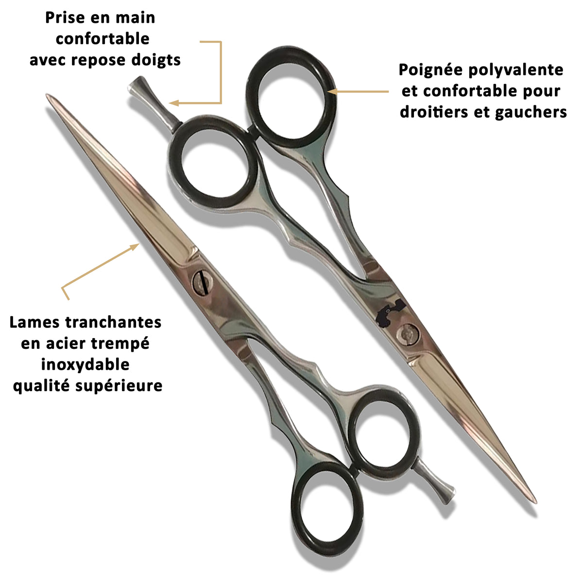 Colorful Black - Semi-Professional Hairdressing Scissors - 5.5 inches