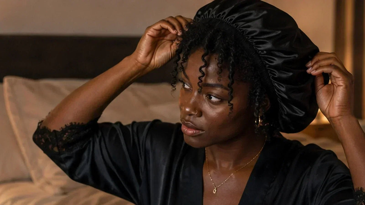 Bonnet en satin ou taie d’oreiller : que choisir pour protéger ses cheveux la nuit ? - Colorful Black