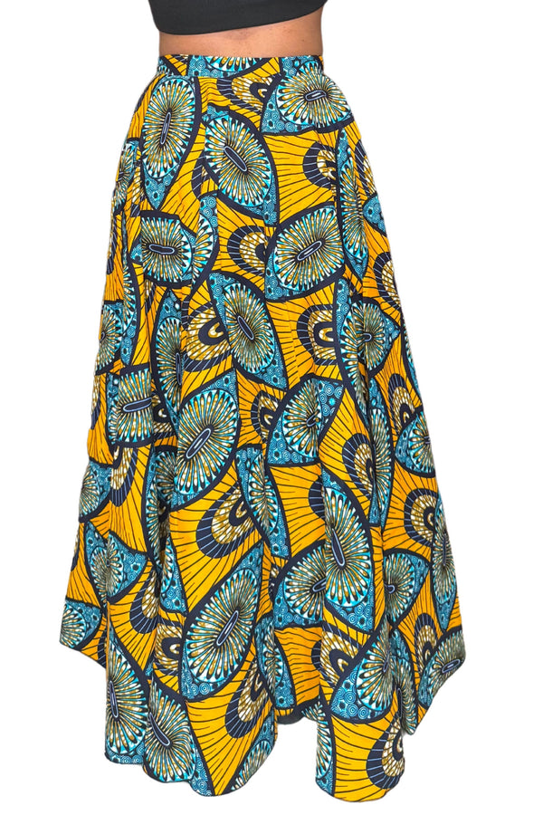 Colorful Black - Jupe longue Wax - Rayons d'Afrique