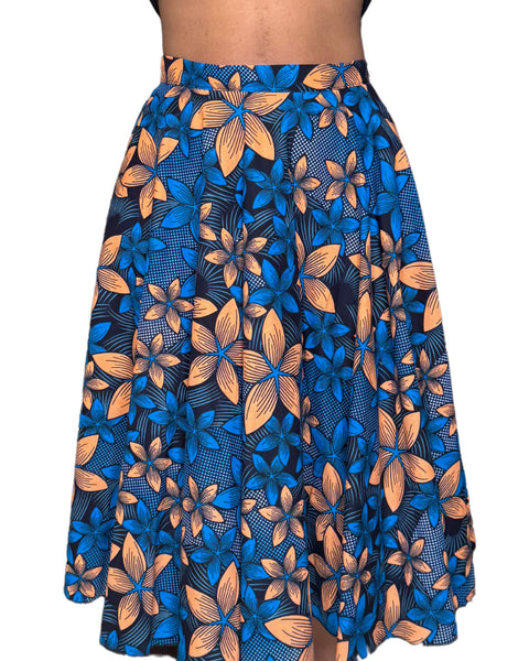 Colorful Black - Jupe midi wax - Fleur de minuit