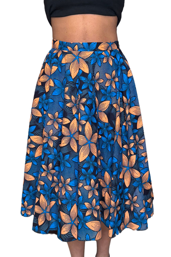 Colorful Black - Jupe midi Wax - Fleur de minuit