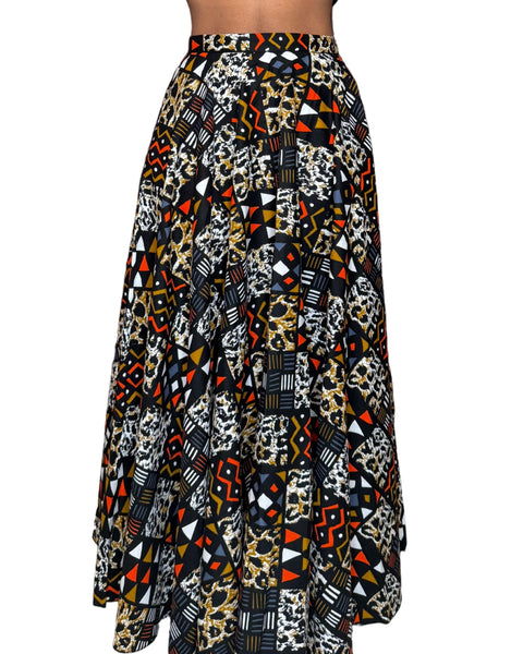 Colorful Black - Jupe longue wax - Tribale Urbaine