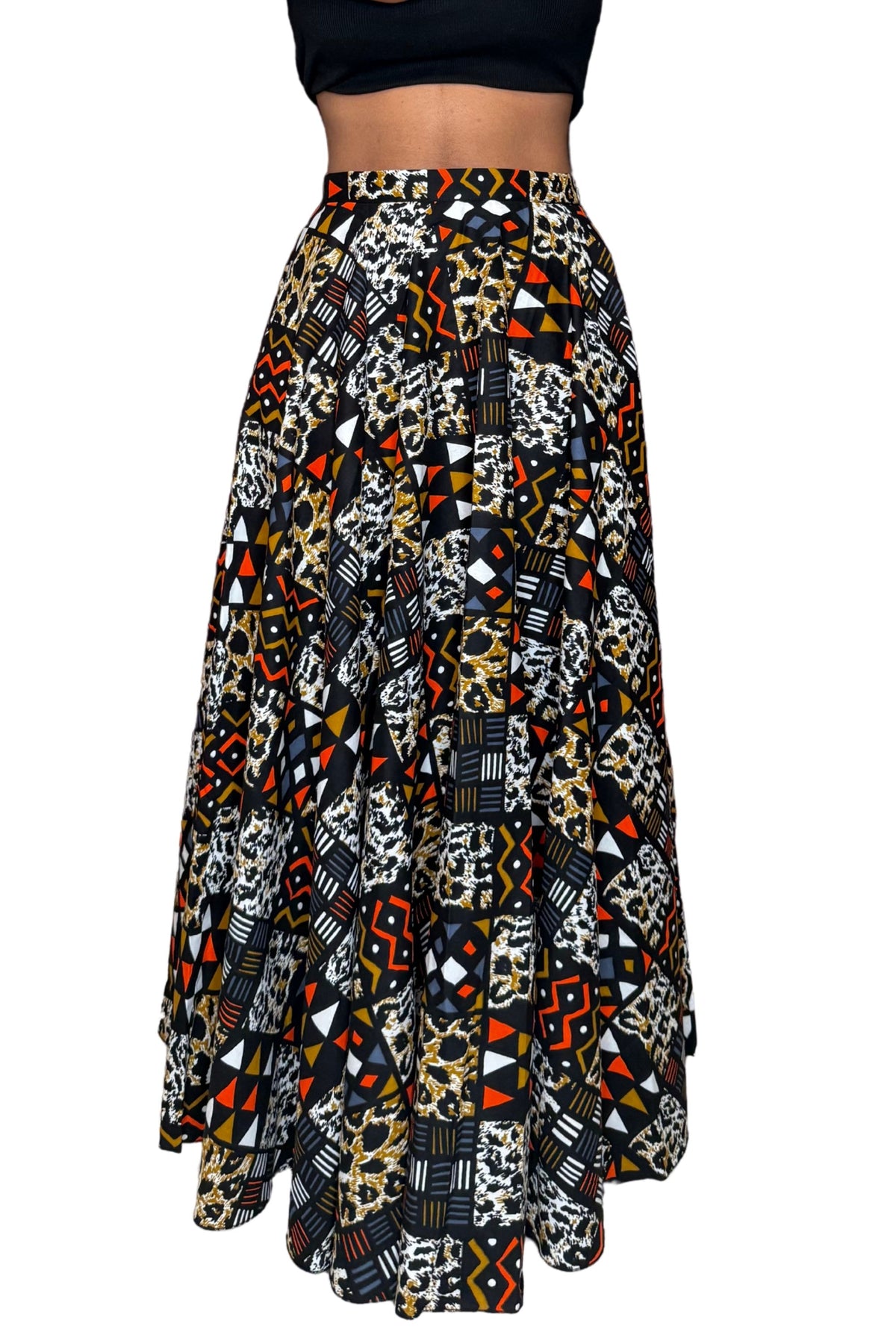 Colorful Black - Jupe longue Wax - Tribale Urbaine