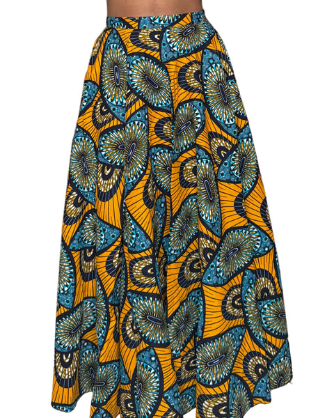 Colorful Black - Jupe longue wax - Rayons d'Afrique