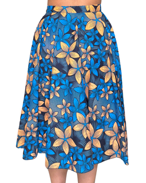 Colorful Black - Jupe midi wax - Fleur de minuit