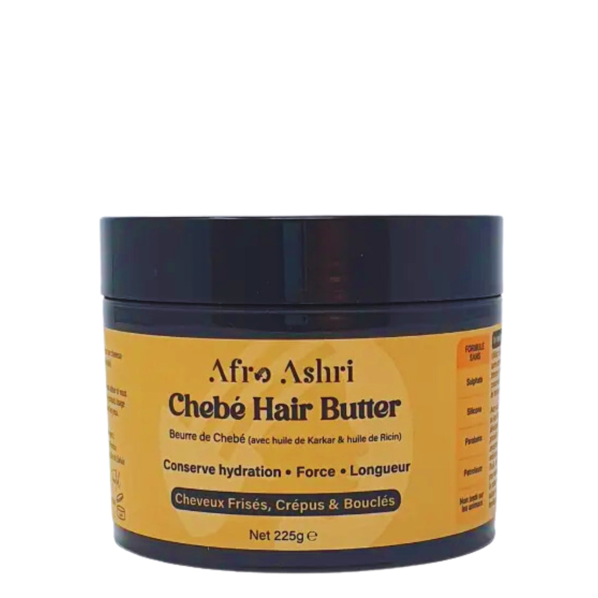 Afro Ashri Chebé Hair Butter permet de retenir l'hydratation et de fortifier tout en favorisant la croissance de vos cheveux. 100% naturel et fabriqué à la main.