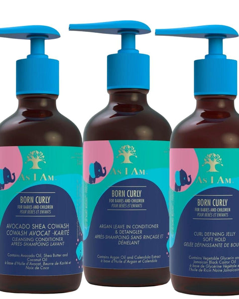L'essentiel d'As I Am Born Curly pour prendre soin des cheveux de vos bébés aux cheveux texturés : crépus et bouclés. Douceur, hydratation et définition à la clé. 