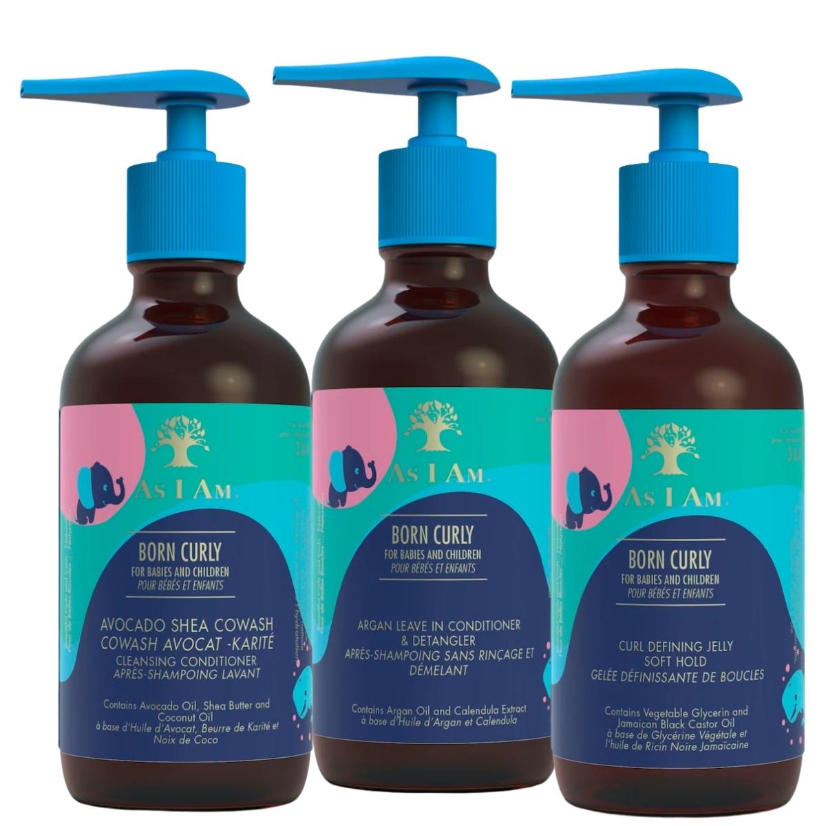 As I Am - Born Curly - PACK Wash & Go Basics - 3 produits - Colorful Black