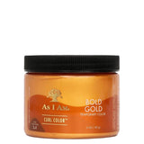 Curl Color est la gelée colorante et coiffante de la marque As I am. Temporaire, elle n'abîme pas vos cheveux. Bold Gold vous offre de beaux reflets dorés.