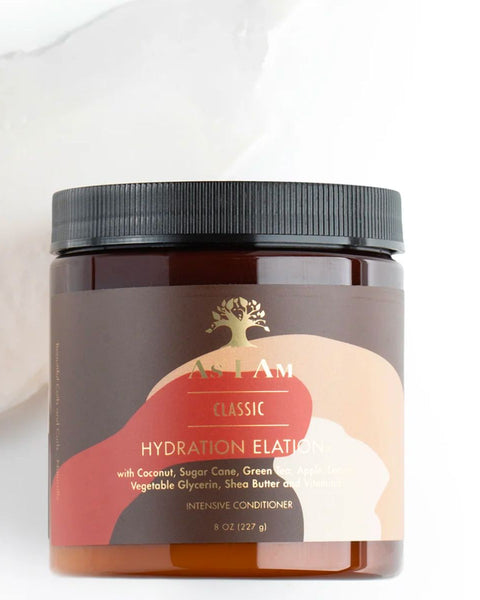 Pour hydrater vos cheveux en profondeur, le masque Hydration Elation As I Am est le traitement idéal. Ce soin permet de retrouver des cheveux souples et brillants.