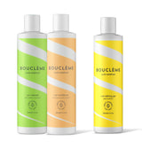 Trio d'incontournables Bouclème pour cheveux bouclés plutôt fins. Le nécessaire pour laver vos cheveux en douceur, hydrater vous boucles et les définir au quotidien.