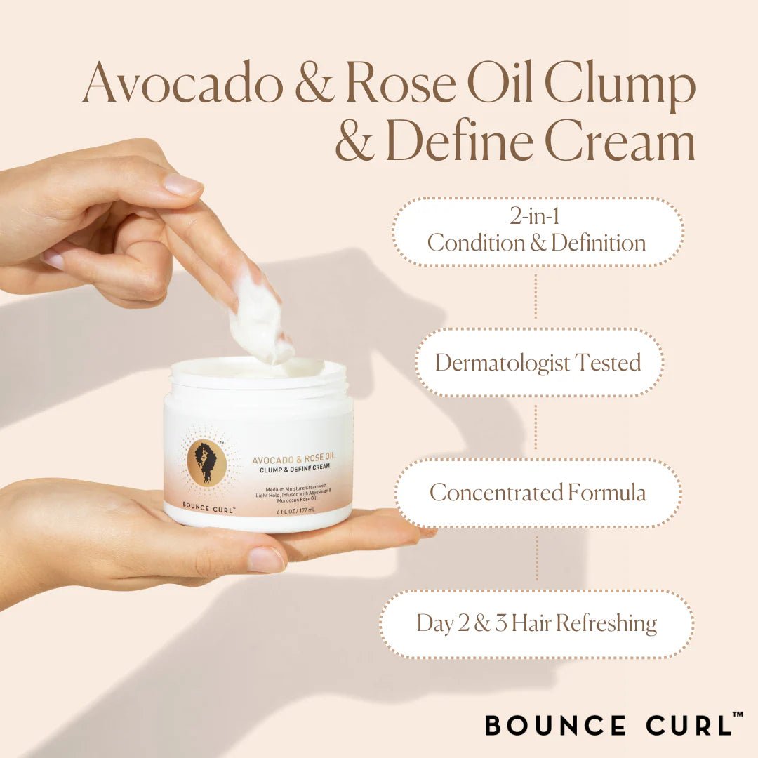 Bounce Curl • Avocado & Rose Oil Clump & Define Cream - Colorful Black
