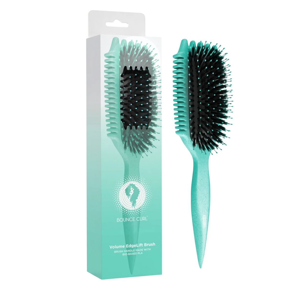 Teal and Black Hair Styling Brush KISS Colors & Care Two-Tiered Wide-Paddle Wet/Dry Detangling  main image 2