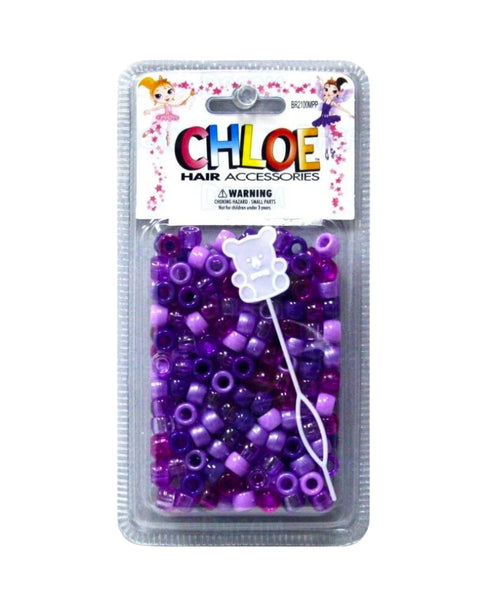 Coiffez votre enfant avec ces jolis accessoires. Ils sont parfaits sur cheveux tressés ou sur les vanilles. Contient un lot de 200 perles de mix de différents violets.