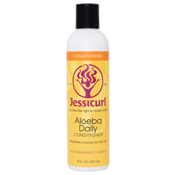 Aloeba Daily Conditioner de Jessicurl est un traitement hydratant pour rendre vos cheveux plus doux et plus faciles à coiffer. Soin quotidien idéal pour cheveux fins