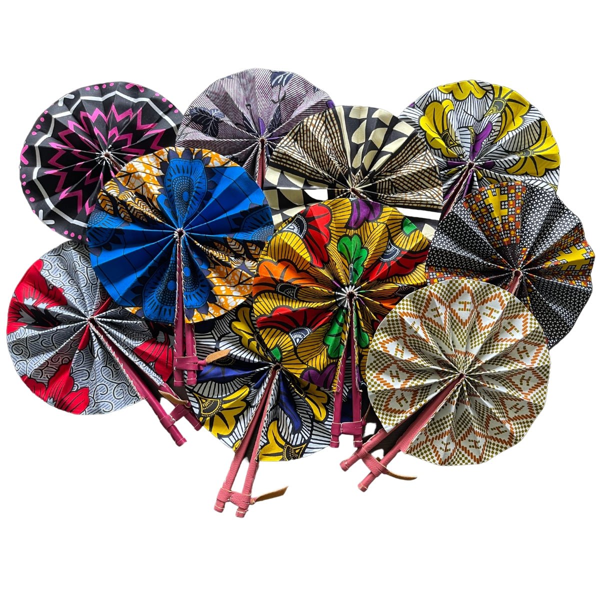 Colorful Black - Éventail en Wax (motif au choix, à la boutique) - Colorful Black