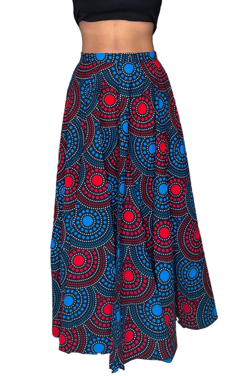 Colorful Black - Jupe longue Wax - Cosmic Dance - Colorful Black