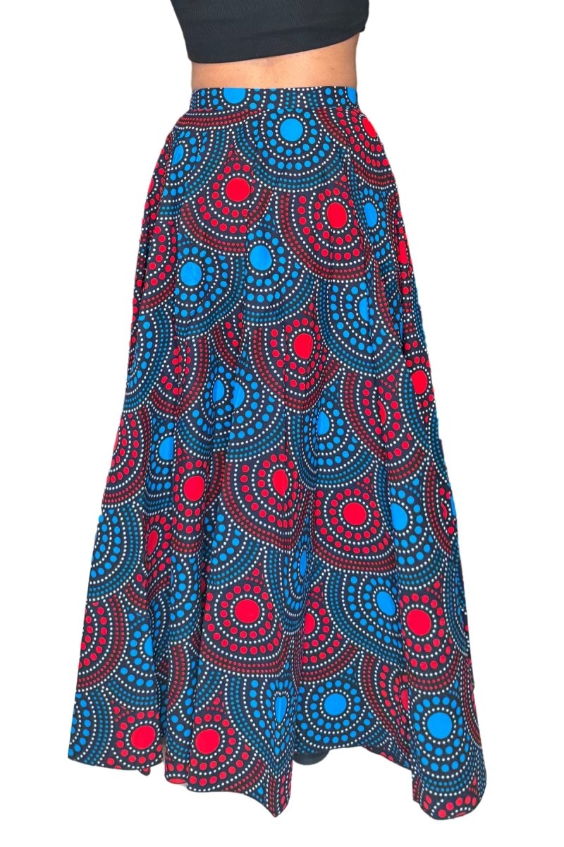 Colorful Black - Jupe longue Wax - Cosmic Dance - Colorful Black