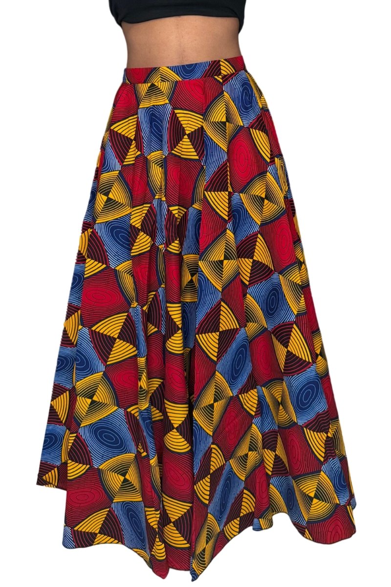 Colorful Black - Jupe longue Wax - Kaléidoscope - Colorful Black