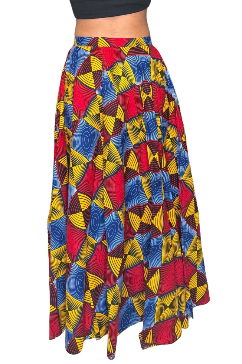 Colorful Black - Jupe longue Wax - Kaléidoscope - Colorful Black