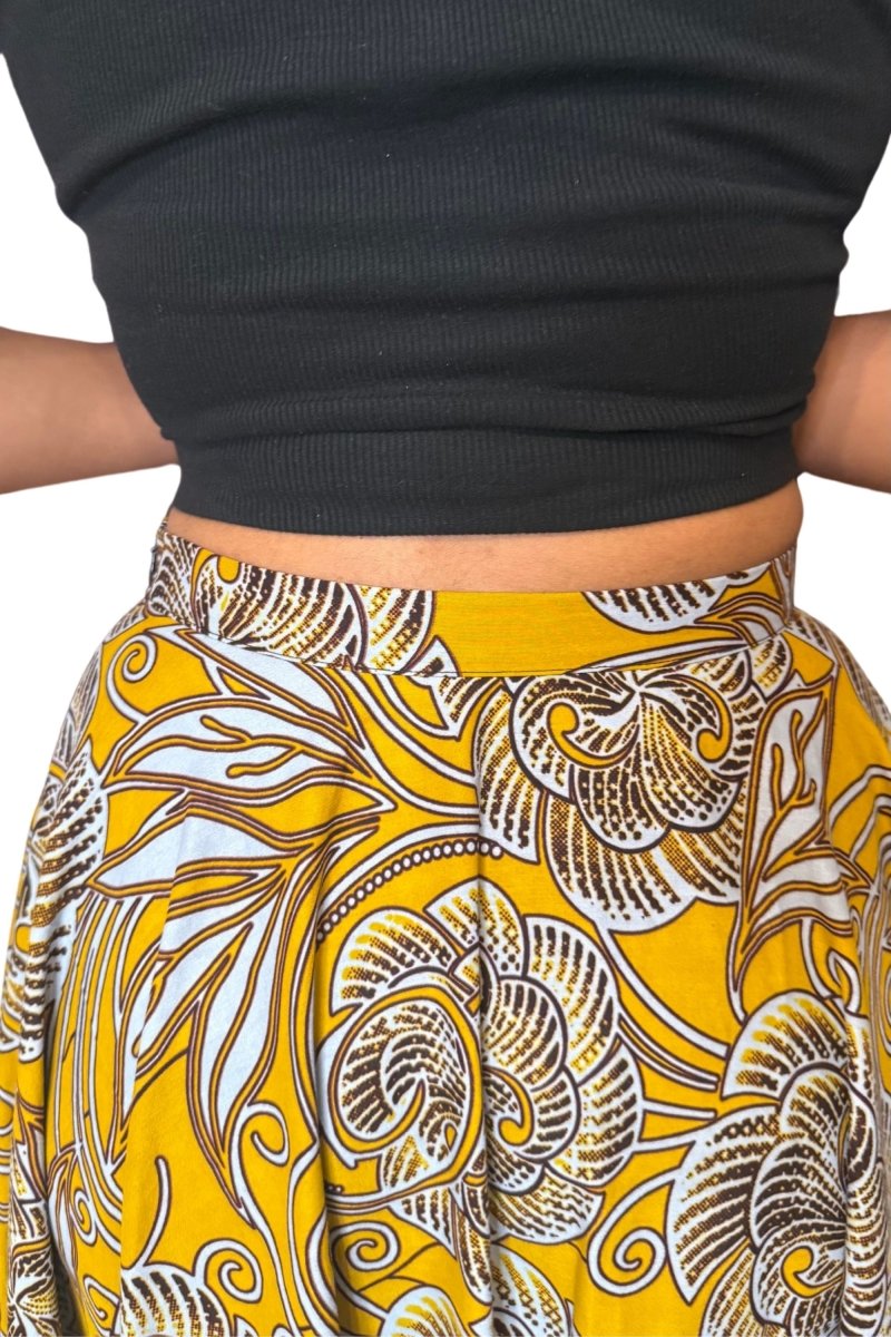 Colorful Black - Jupe longue Wax - Safari Doré - Colorful Black