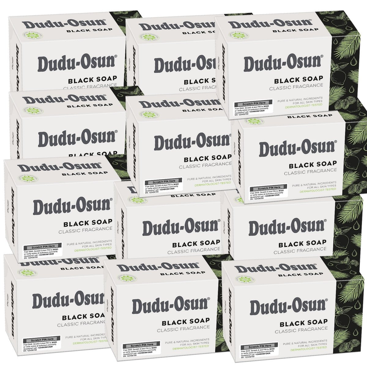 Dudu - Osun - Format standard 150g (savon noir 100% naturel) - LOT DE 12 - Colorful Black