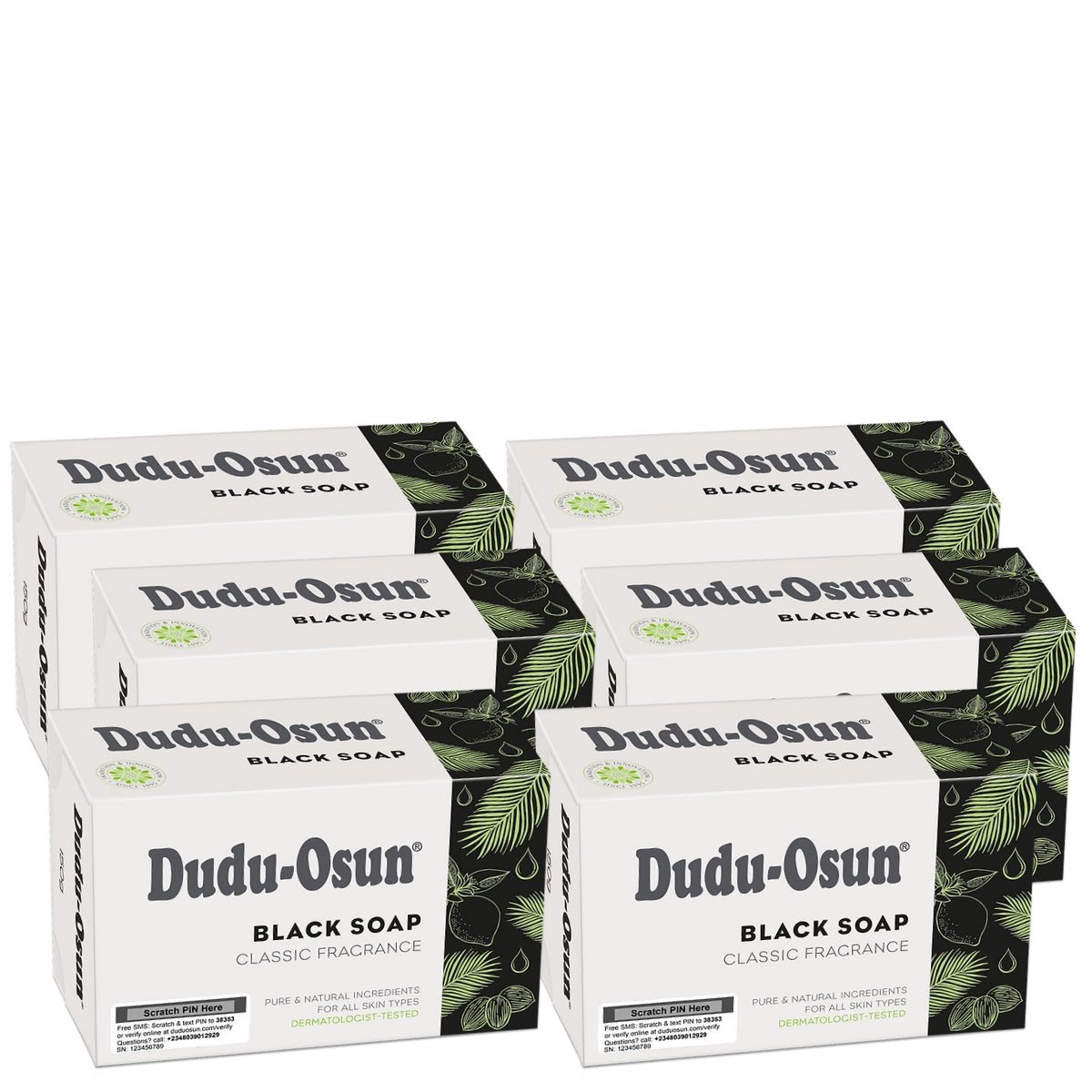 Dudu - Osun - Format standard 150g (savon noir 100% naturel) - LOT DE 6 - Colorful Black
