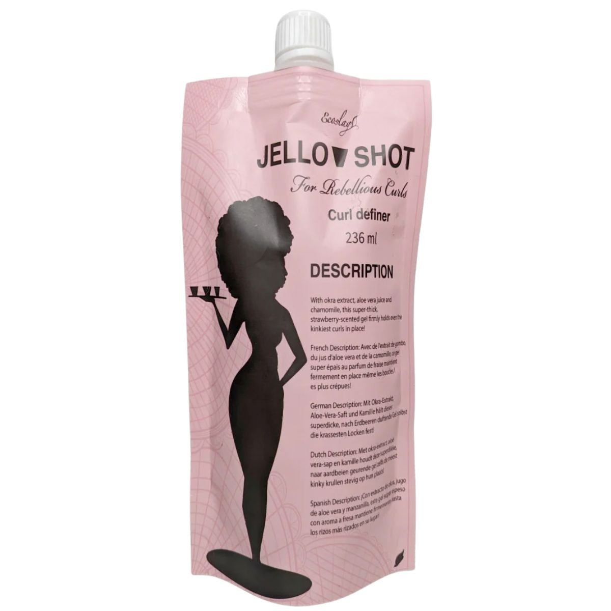 Gel coiffant Ecoslay à fixation forte pour cheveux bouclés, frisés, crépus. À appliquer après le leave-in. Boutique à Paris ou livraison rapide France / Europe.