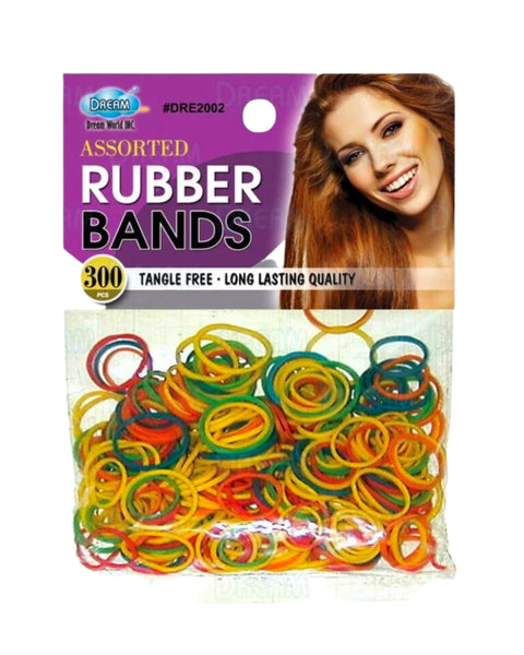 Procédez aux coiffures que vous souhaitez avec les Assorted Rubber Bands de Dream qui contient un lot de 300 élastiques de différentes couleurs.