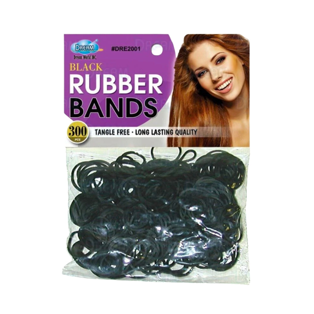 Procédez aux coiffures que vous le souhaitez avec les Black Rubber Bands de Dream qui contient un lot de 300 élastiques noirs.