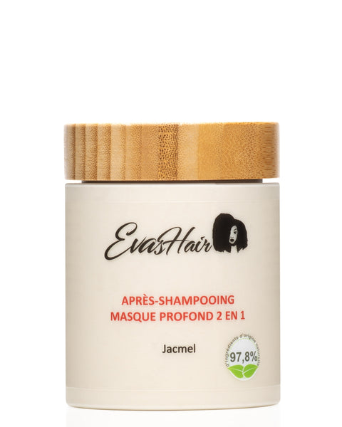 L'Après-Shampoing / Masque Hydratant de la marque Evashair, élu meilleur conditioner de l'année à la NHA. Pour des cheveux hydratés, renforcés et un démêlage facile.