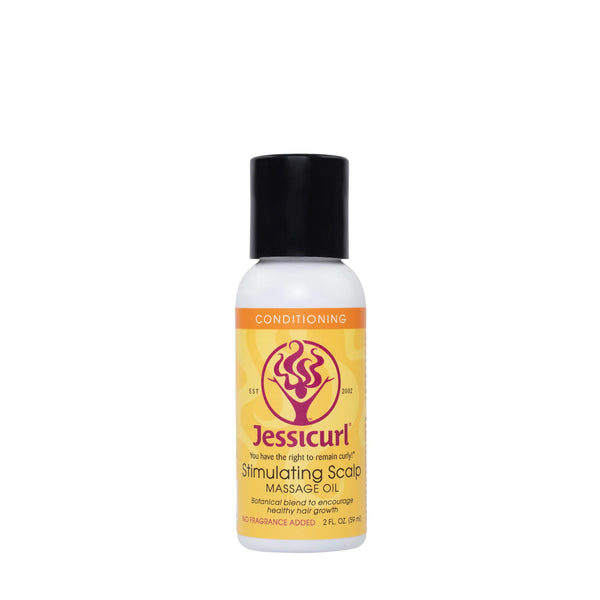 Jessicurl Stimulating Scalp Massage Oil, une synergie d'huiles, d'herbes et d'huiles essentielles riches en vitamines et antioxydants. Pour cheveux et cuir chevelu.