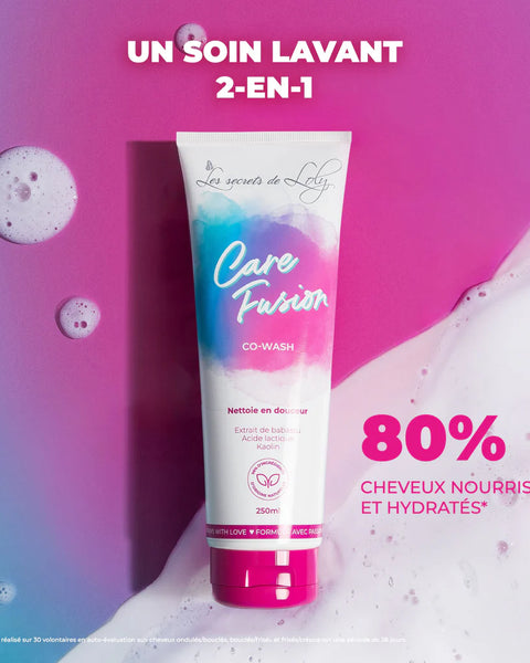 Co-wash / Crème de shampoing pour nettoyer tout en douceur les cheveux dits "texturés" (bouclés, frisés ou "crépus"). Mousse onctueuse pour cheveux et cuir chevelu.