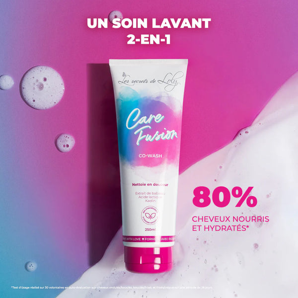 Co-wash / Crème de shampoing pour nettoyer tout en douceur les cheveux dits "texturés" (bouclés, frisés ou "crépus"). Mousse onctueuse pour cheveux et cuir chevelu.