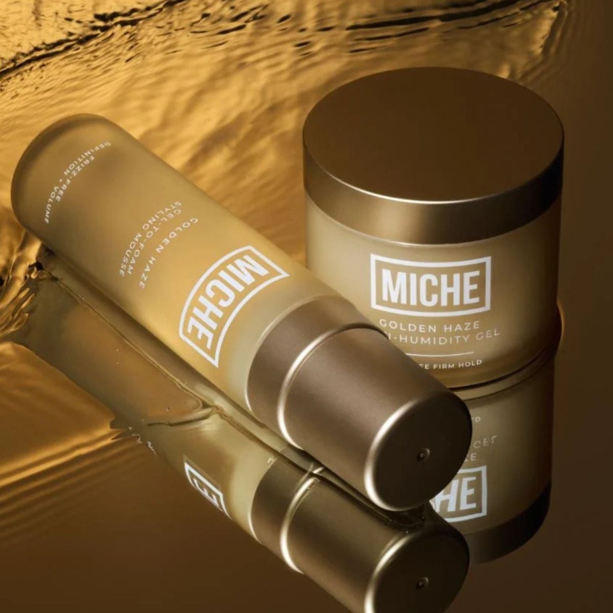 Miche Beauty • ANTI-HUMIDITY GEL + Mousse SET • Golden Haze - Colorful Black