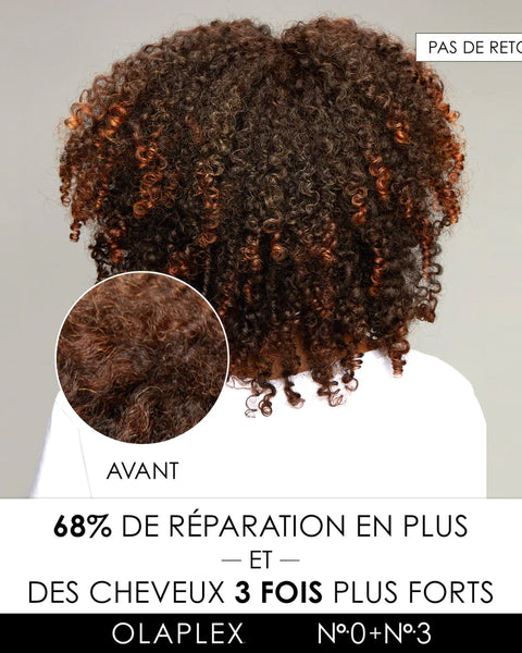 Olaplex n°0 agit en synergie avec le célèbre Olaplex nº3 Hair Perfector, amplifiant son efficacité pour des cheveux visiblement plus forts, réparés et protégés.