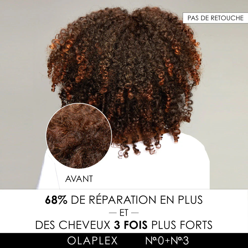 Olaplex n°0 agit en synergie avec le célèbre Olaplex nº3 Hair Perfector, amplifiant son efficacité pour des cheveux visiblement plus forts, réparés et protégés.
