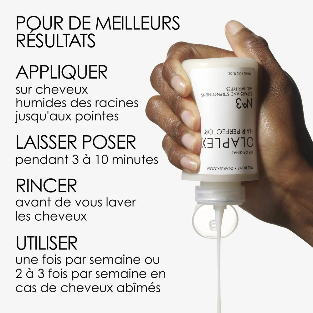 Ce soin intensif agit en profondeur pour restaurer et renforcer la fibre capillaire. Utilisable seul ou combiné à Olaplex n°0 pour des résultats professionnels.