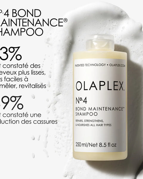 Shampooing hautement concentré qui allie nettoyage en douceur et soin intensif. Grâce à la technologie brevetée Olaplex Bond Building, il favorise la réparation