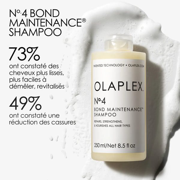 Shampooing hautement concentré qui allie nettoyage en douceur et soin intensif. Grâce à la technologie brevetée Olaplex Bond Building, il favorise la réparation