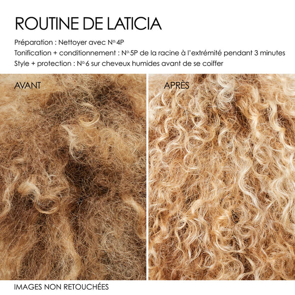 Spécialement conçu pour les cheveux blonds, gris ou méchés, le nº5P Blonde Enhancer Conditioner est enrichi de la technologie brevetée Olaplex Bond Building.