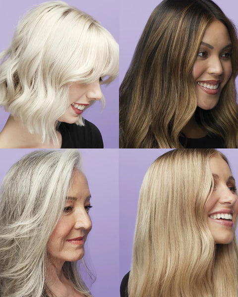 Olaplex nº4P Blonde Enhancer Toning Shampoo est un shampooing violet hautement concentré pour purifier, tonifier et réparer les cheveux blonds, décolorés / gris