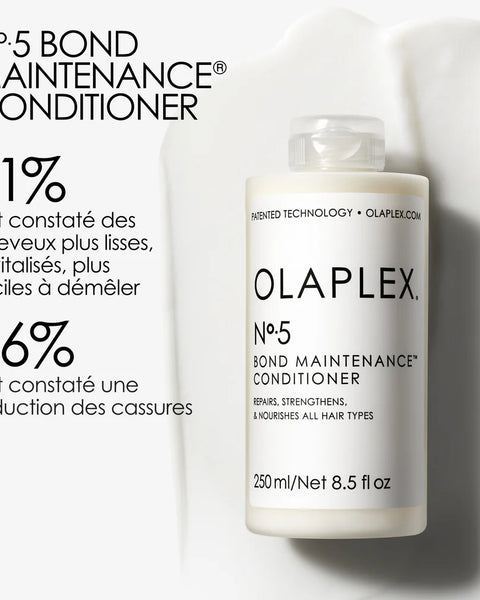 Nº5 Bond Maintenance Conditioner est l'après-shampoing nourrissant ultra-concentré de la gamme Olaplex. Enrichi de la technologie brevetée Olaplex Bond Building