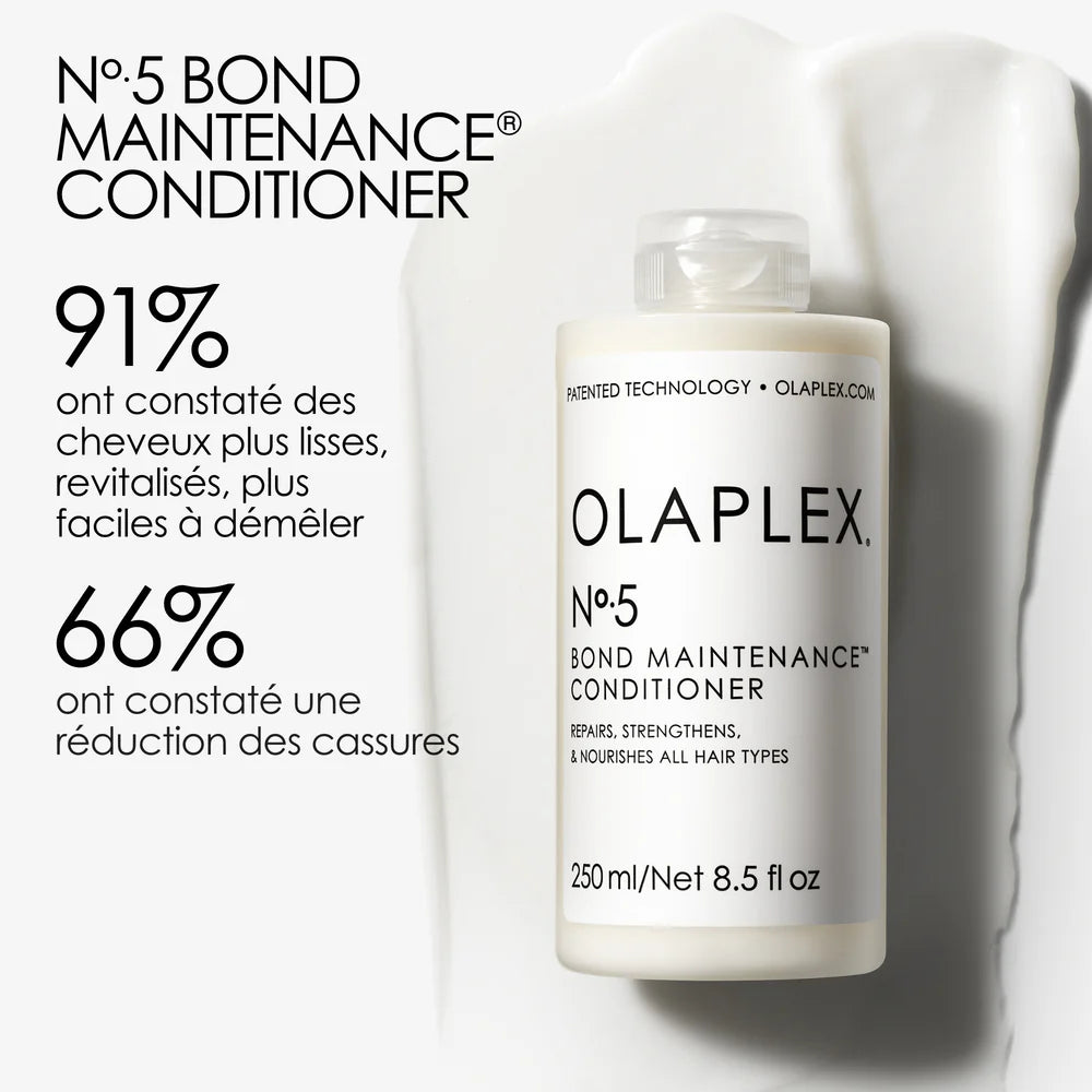 Nº5 Bond Maintenance Conditioner est l'après-shampoing nourrissant ultra-concentré de la gamme Olaplex. Enrichi de la technologie brevetée Olaplex Bond Building